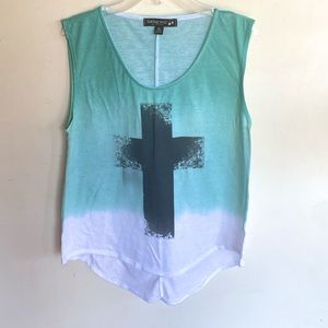 Living Doll Los Angeles Women M Tank W/ Cross